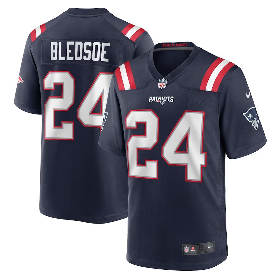 Men New England Patriots #24 Joshuah Bledsoe Nike Navy Game Player NFL Jersey